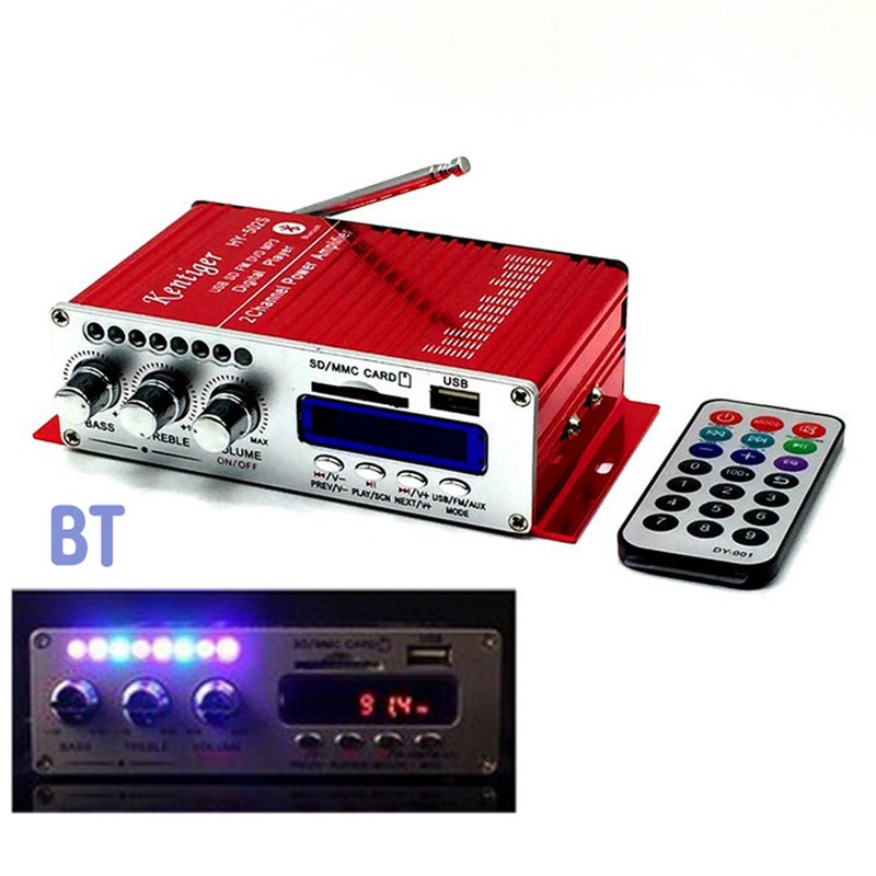 Generic Mini BT Stereo Audio Power Amplifier V6728BL_P Blue/Silver  - Image 3