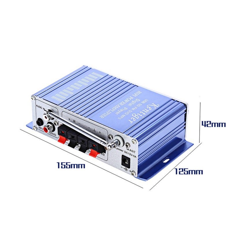 Generic Mini BT Stereo Audio Power Amplifier V6728BL_P Blue/Silver  - Image 4