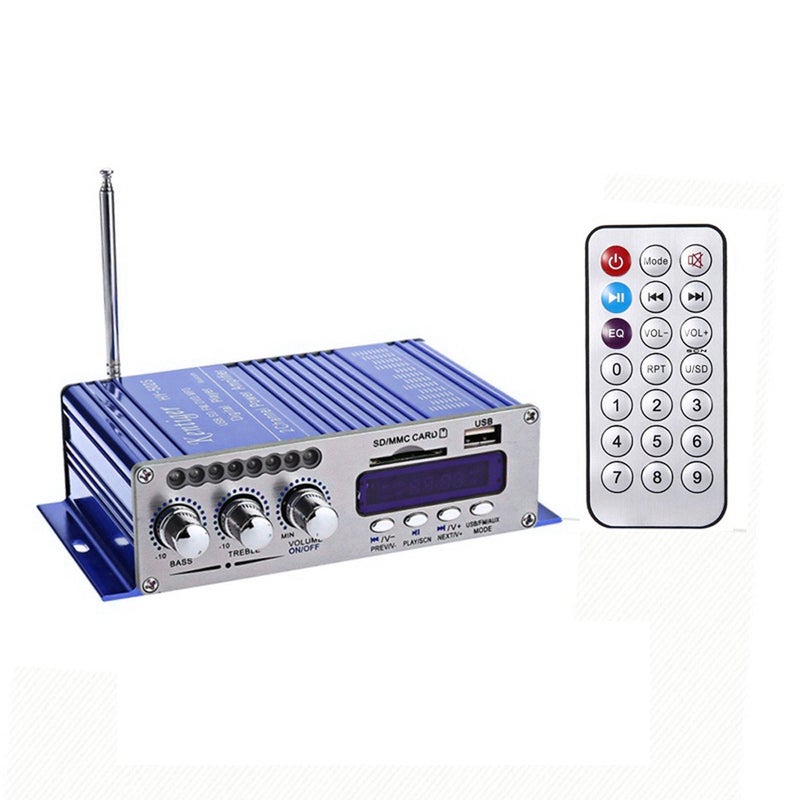 Generic Mini BT Stereo Audio Power Amplifier V6728BL_P Blue/Silver  - Image 5