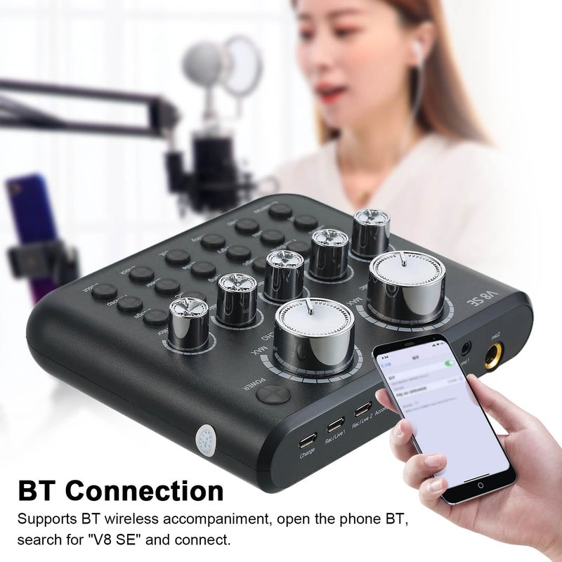 Generic - V8SE External Mini Live Sound Mixer Card V7902_P Black - Image 1