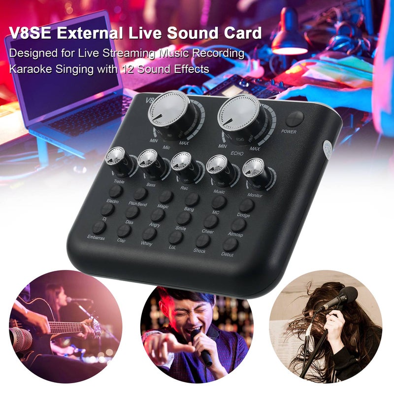 Generic - V8SE External Mini Live Sound Mixer Card V7902_P Black - Image 1