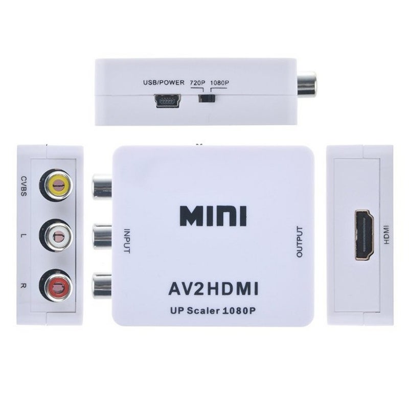 AV to HDMI Scalar Converter Video Composite Adapter V6720W_P White  - Image 3