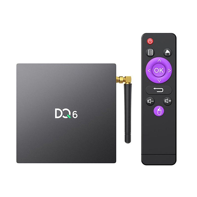DQ6 Android 10.0 Smart TV Box With Remote Control V7908UK-64G_P Black - Image 1