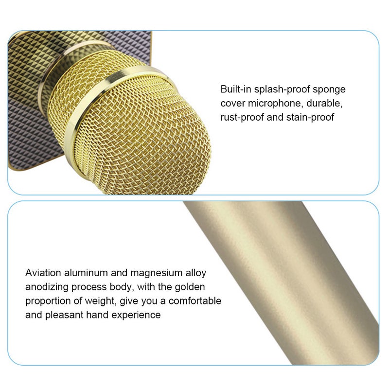 توسينج ميكروفون كاريوكي لاسلكي 2 في 1 V7784G_P ذهبي - Image 5