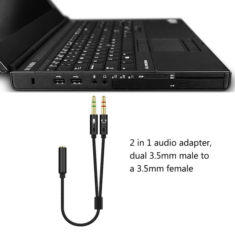 كابل محول جاك 2 في 1 3.5 مم أنثى إلى 2 ذكر V7780B_P أسود - Image 5