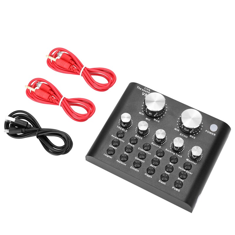 Audio USB Headset Microphone Webcast Live Sound Card V6697_P Black - Image 2