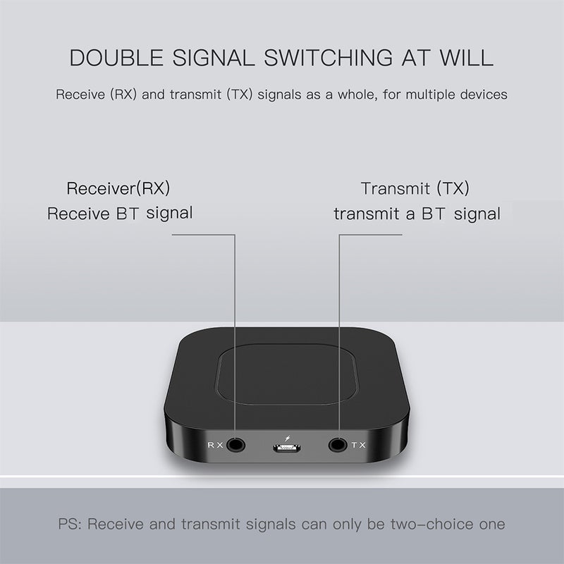 BT13 Bluetooth 5.0 Transmitter Receiver V7596_P Black
