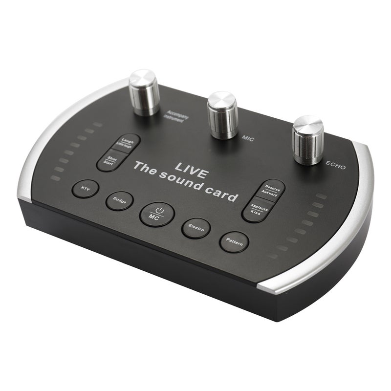 Generic - Wired Condenser Live Stream Sound Card V6692_P Black - Image 1
