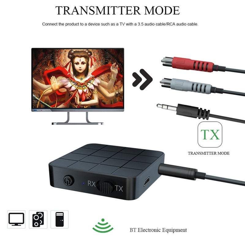 Generic - Audio Bluetooth 5.0 Receiver Transmitter V7589_P Black - Image 1