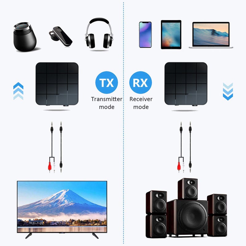 Generic - Audio Bluetooth 5.0 Receiver Transmitter V7589_P Black - Image 1