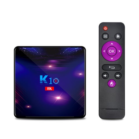 K10 Android 9.0 Smart TV Box With Remote Control V7685EU-64G_P Black