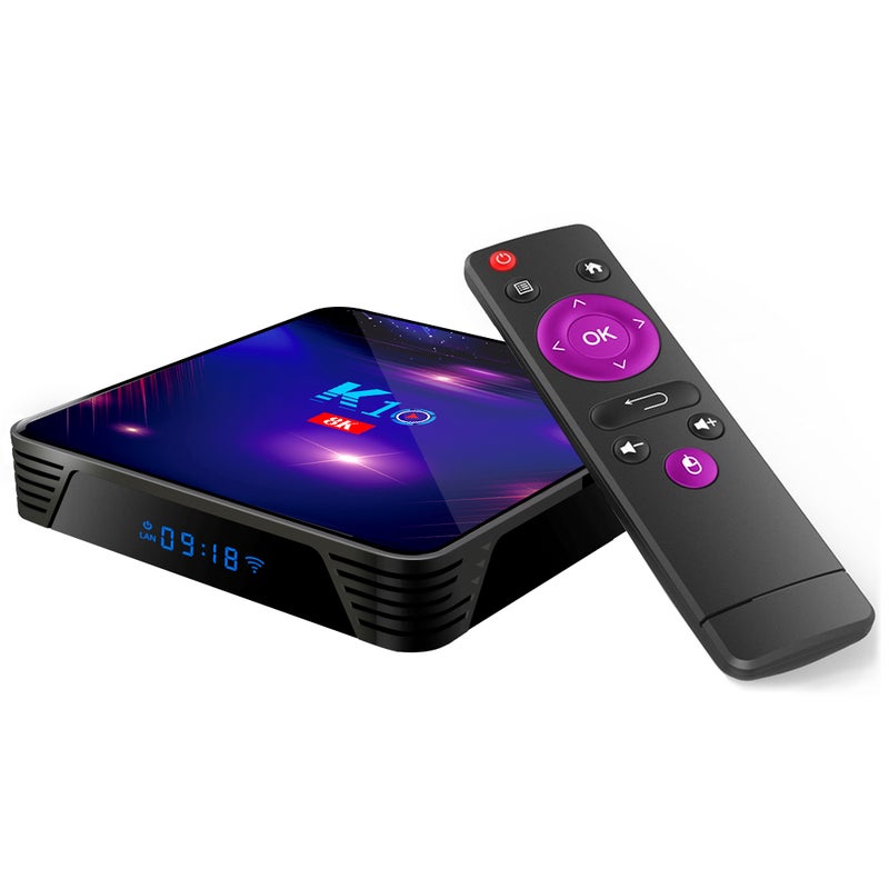 K10 Android 9.0 Smart TV Box With Remote Control V7685EU-64G_P Black