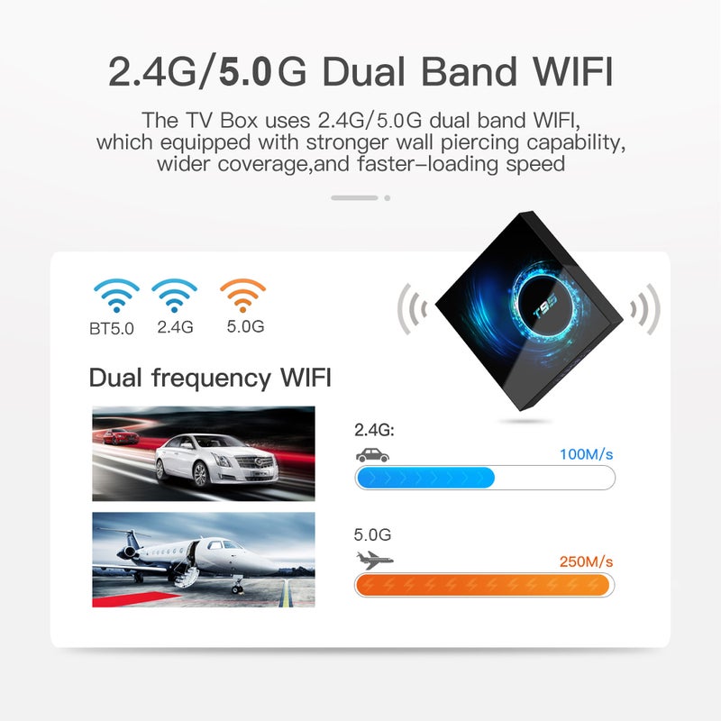 T95 Android 10.0 Allwinner H616 Quad-core Smart TV Box With Remote Control V7682UK-32G_P Black