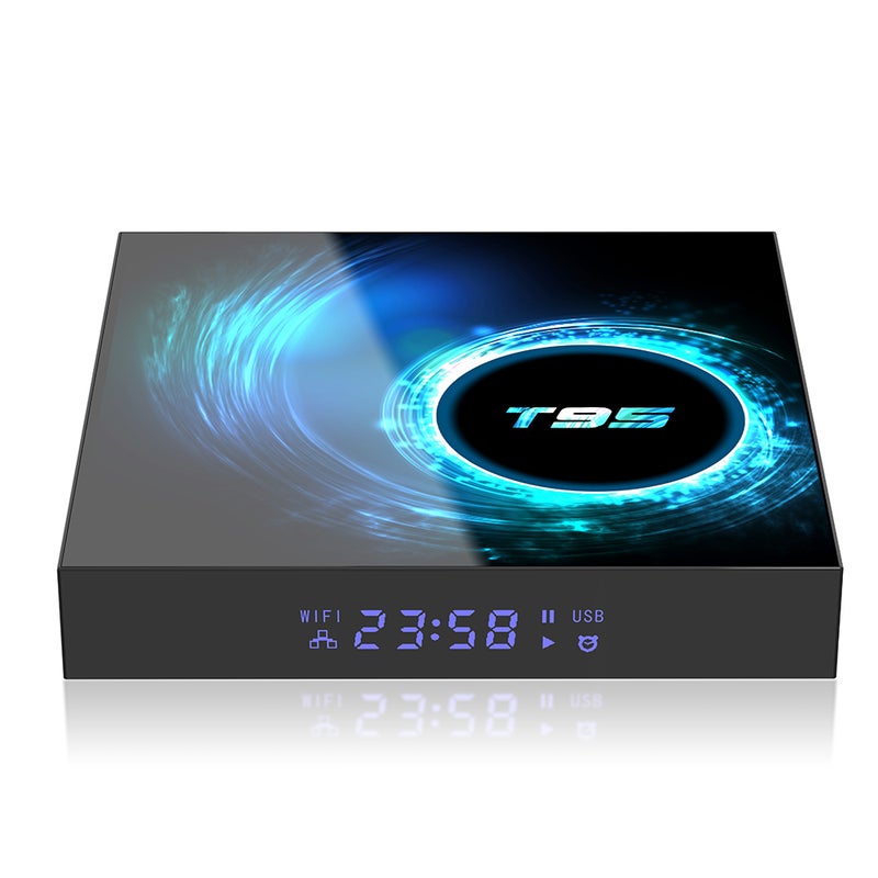Generic - T95 Android 10.0 Allwinner H616 Quad-core Smart TV Box With Remote Control V7682UK-16G_P Black - Image 1