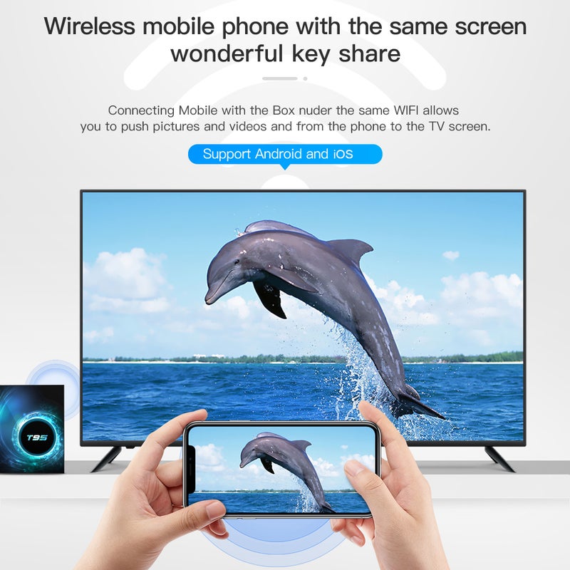 Generic - T95 Android 10.0 Allwinner H616 Quad-core Smart TV Box With Remote Control V7682UK-16G_P Black - Image 1