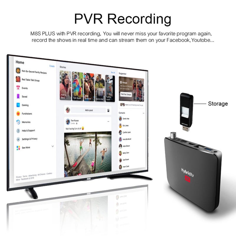 MECOOL - M8S PLUS Android 9.0  TV BOX DVB-T2 Set Top Box V7620EU_P Black - Image 1