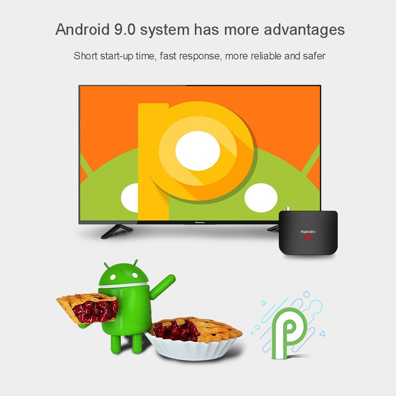 MECOOL - M8S PLUS Android 9.0  TV BOX DVB-T2 Set Top Box V7620EU_P Black - Image 1