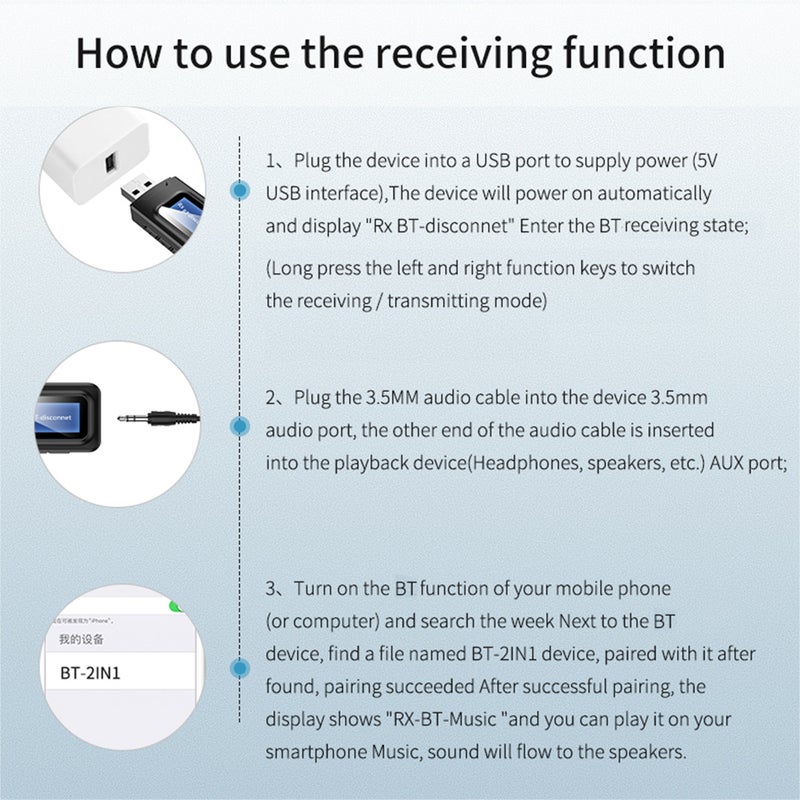 Generic - Bluetooth 5.0 Audio Wireless Transmitter Receiver V7656_P Black - Image 1