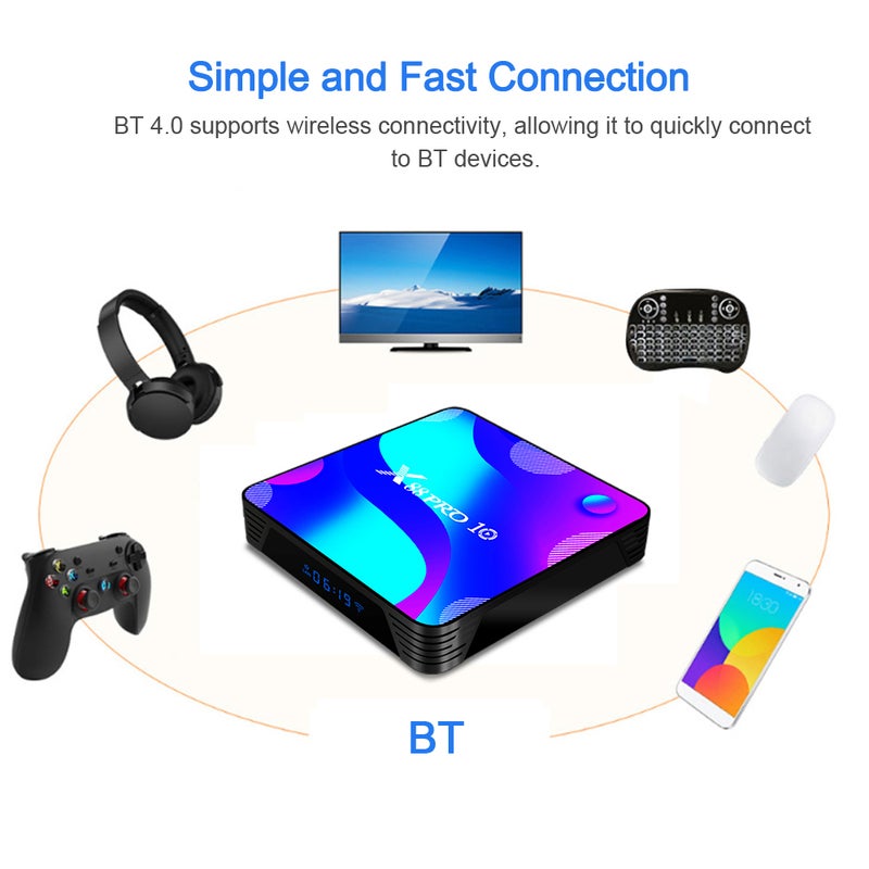 Generic - X88 PRO 10 Android 10.0 Smart TV Box With Remote Control V7611EU-128G_P Black - Image 1