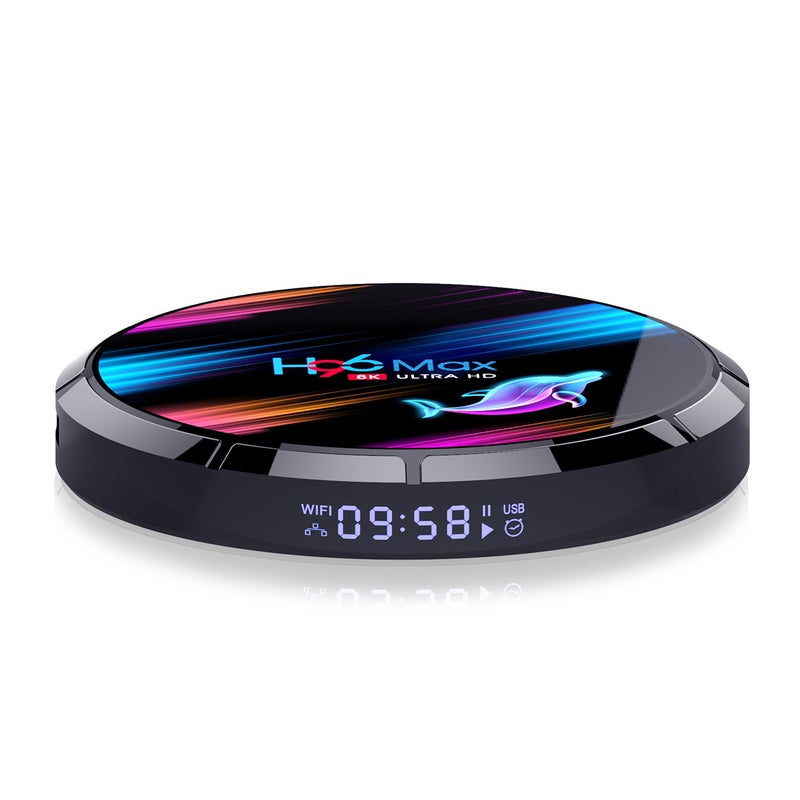 H96 Max X3 Smart Android 9.0 Quad Core TV Set Top Box V7493EU-128G_P Black - Image 3