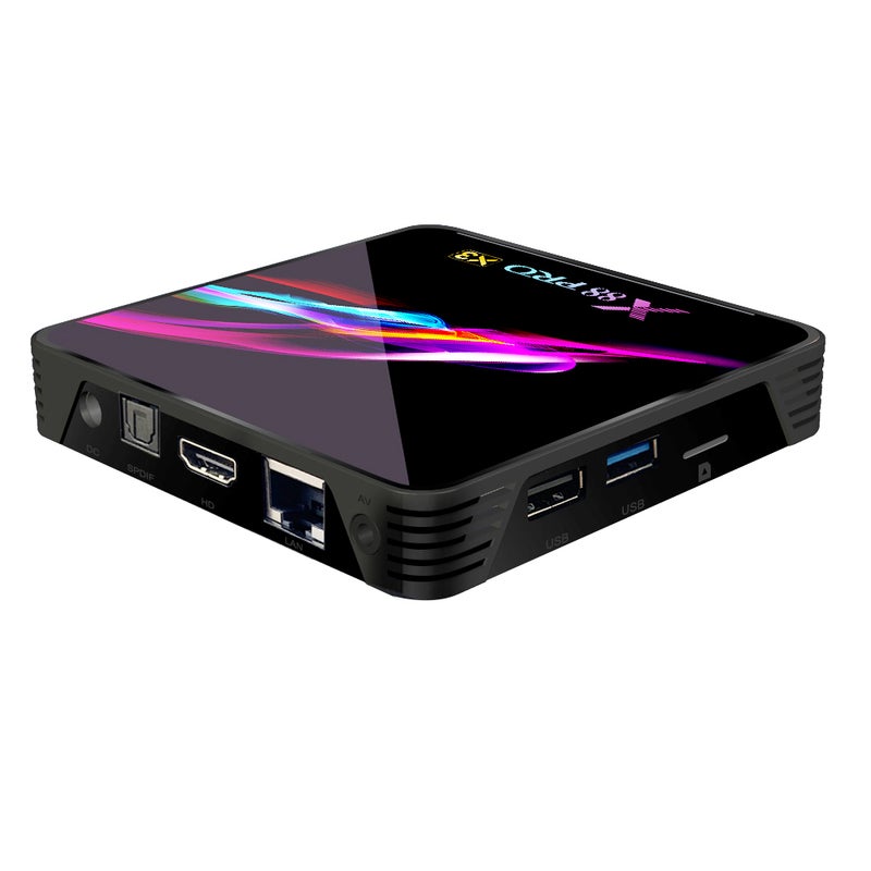 H96 Max X3 Smart Android 9.0 Quad Core TV Set Top Box V7491EU-128G_P Black  - Image 4