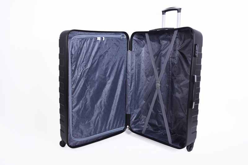 NEW TRAVEL - 4 Piece Hardside Luggage Trolley Set Black - Image 1