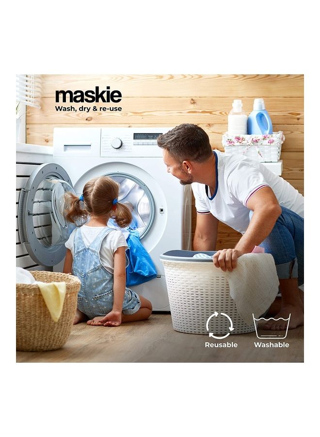 Generic - Cotton Washable Face Mask (Black) - Maskie ‘Halo’ Reusable Breathable Cloth Face Covering with Adjustable Head Straps - Comfortable Unisex Face Masks - Image 1