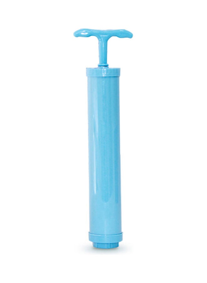 Vacuum Storage Bag Reusable Hand Pump Compressed Clothes Blanket Quilt Organizer Blue 20x10x20cm - Image 1