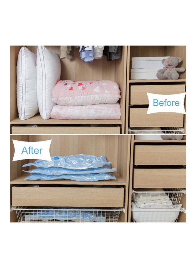 Vacuum Storage Bag Reusable Hand Pump Compressed Clothes Blanket Quilt Organizer Blue 20x10x20cm - Image 3