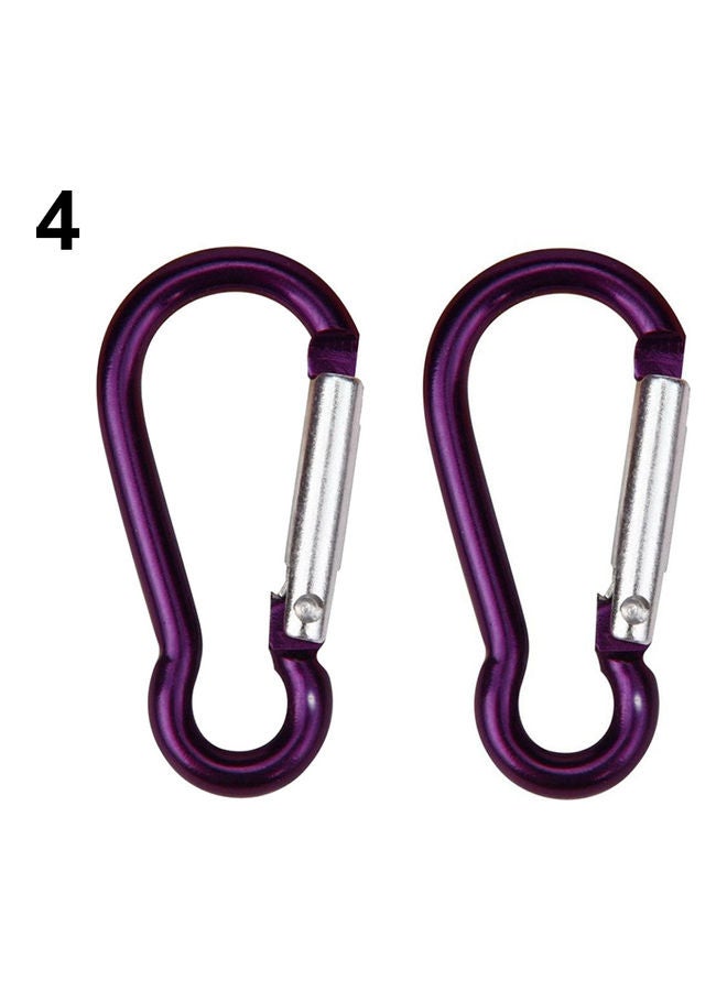 Generic 2Pcs Aluminum Alloy D Shaped Carabiner Spring Snap Clip Hooks Climbing Keychains 4.6x2.3x0.8cm  - Image 1