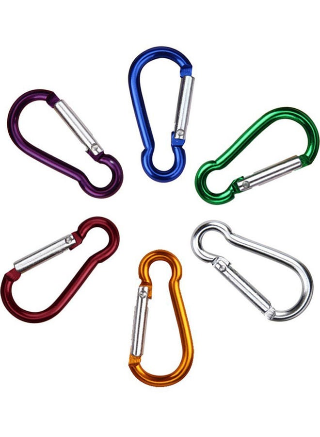 Generic 2Pcs Aluminum Alloy D Shaped Carabiner Spring Snap Clip Hooks Climbing Keychains 4.6x2.3x0.8cm  - Image 2