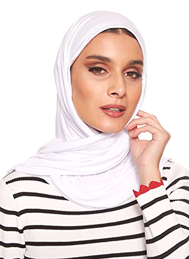 شادو حجاب شيلا مطّاطي أبيض  - Image 1