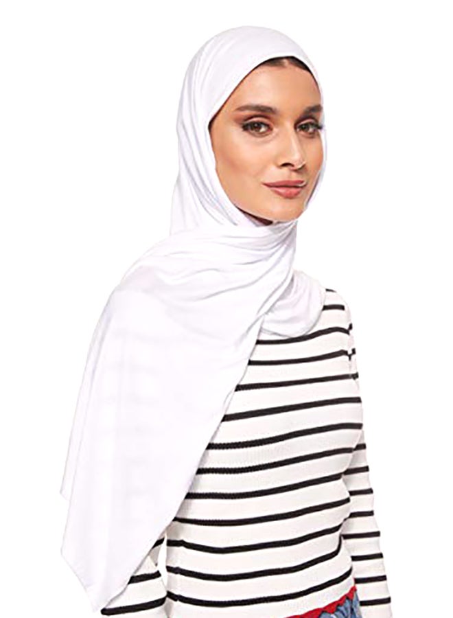 شادو حجاب شيلا مطّاطي أبيض  - Image 2