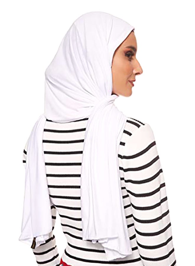 شادو حجاب شيلا مطّاطي أبيض  - Image 3