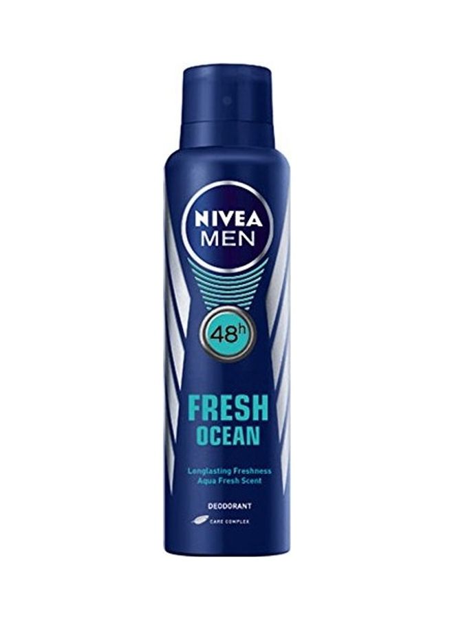 نيفيا بخاخ مزيل عرق فريش أوشن للرجال يدوم 48 ساعة مزود بمنتج من منتجات أيور أزرق/أخضر/أبيض 150ملليلتر - Image 1