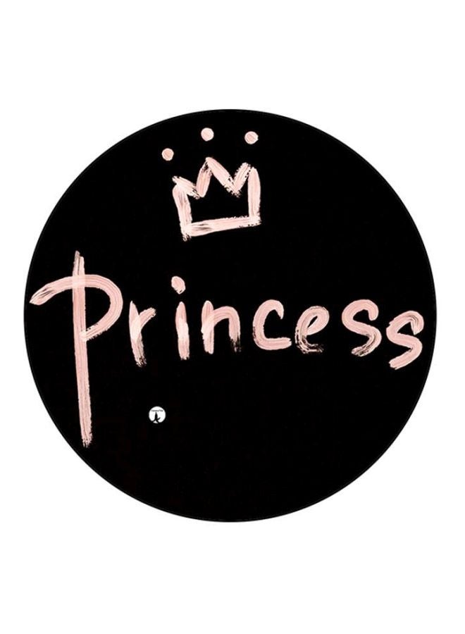 لوحة ماوس دائرية بطبعة لكلمة "Princess" أسود/وردي
