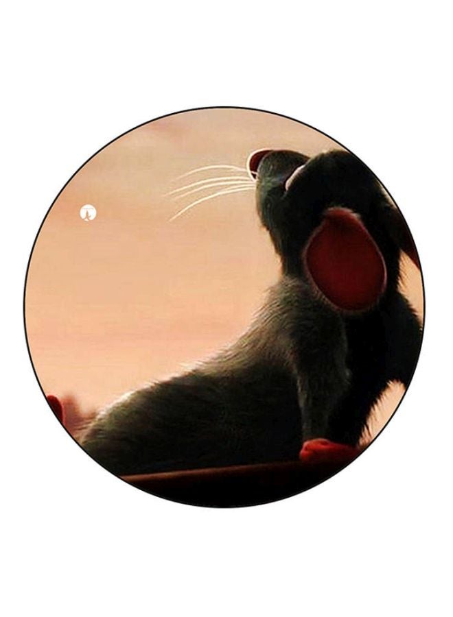 BP Rat Printed Round Mousepad Beige/Pink/Grey