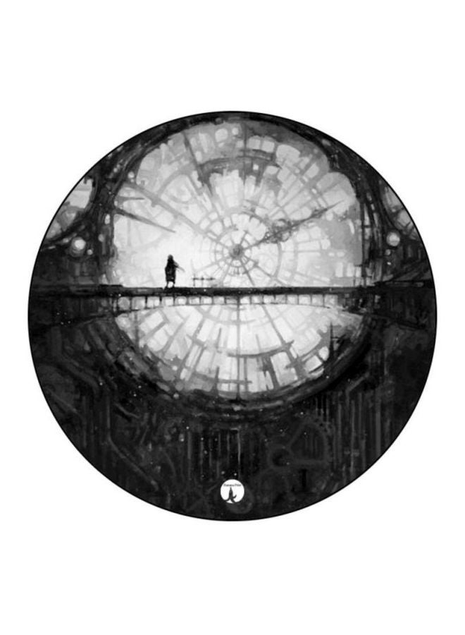 BP Clock Printed Round Mousepad Grey/Black/White