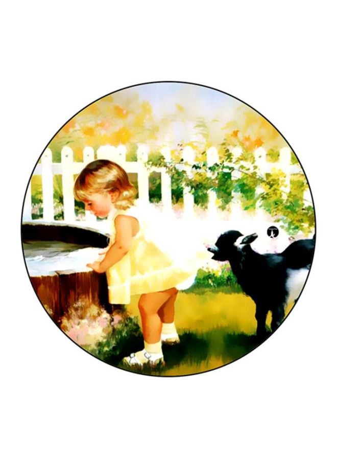BP A Girl Printed Round Mousepad Multicolour
