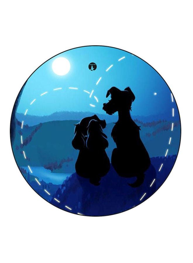 BP Disney Cartoon Printed Round Mousepad Blue/Black/White