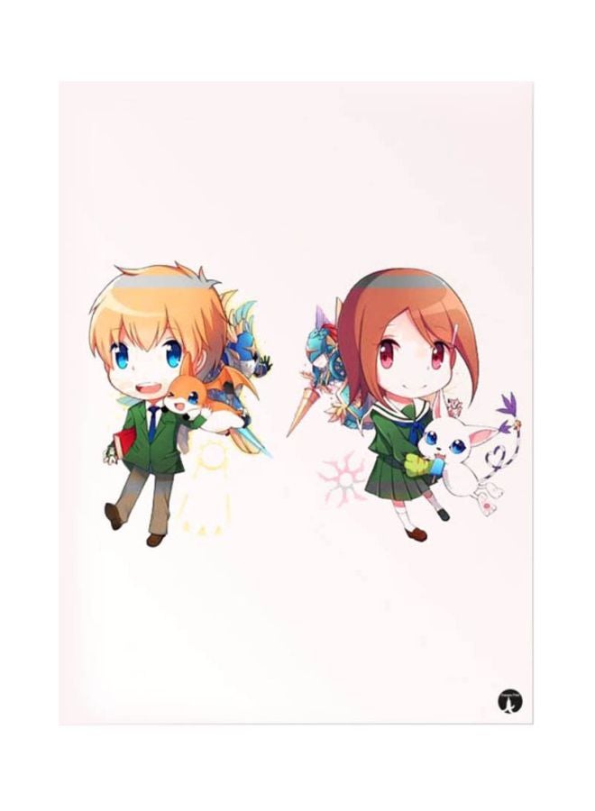 لوحة ماوس مُزينة بطبعة من سلسلة الأنمي ديجيمون وردي