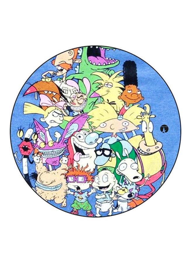 بي بي لوح ماوس دائري مزين بطباعة من مسلسل الرسوم المتحركة Rugrats أزرق/ بيج/ أخضر