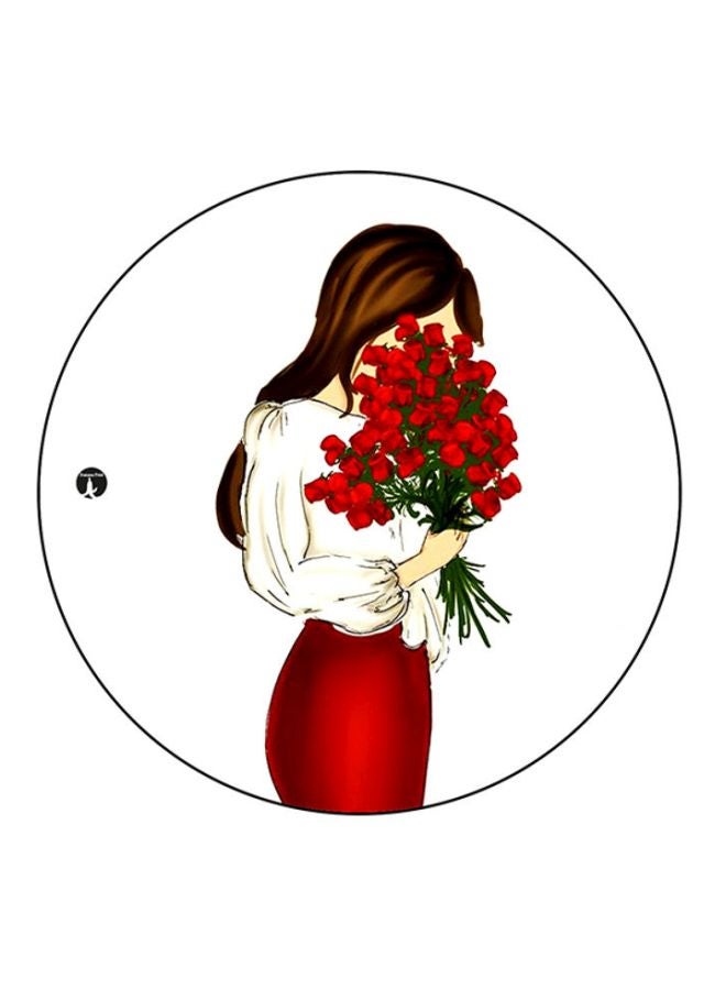 BP A Woman Printed Mousepad White/Red/Brown