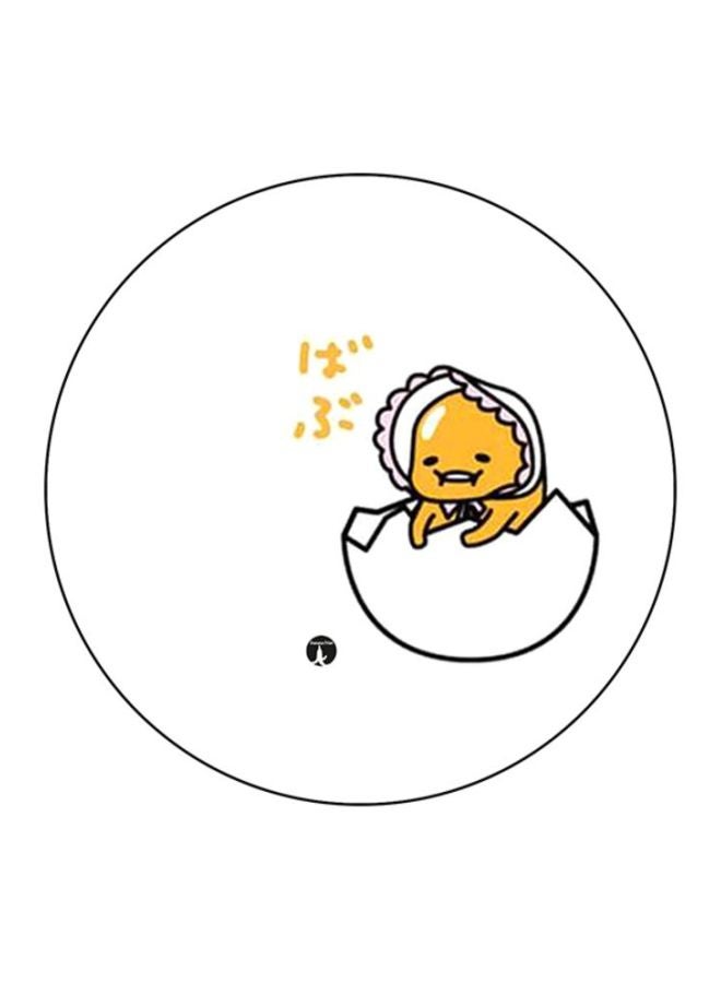 BP Gudetama Printed Round Mousepad White/Yellow/Black