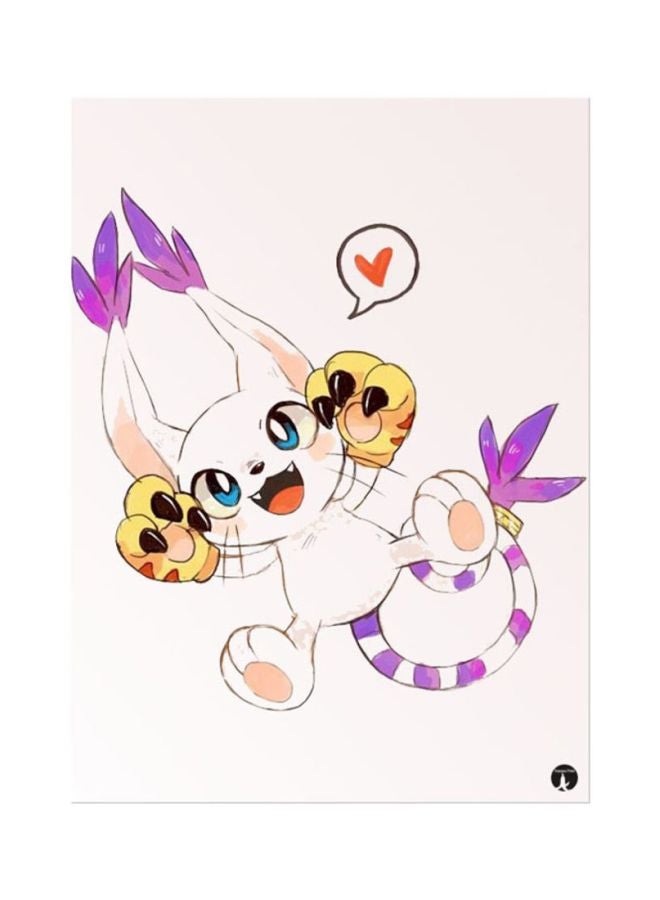 BP The Anime Digimon Printed Mousepad Pink/Purple/Yellow