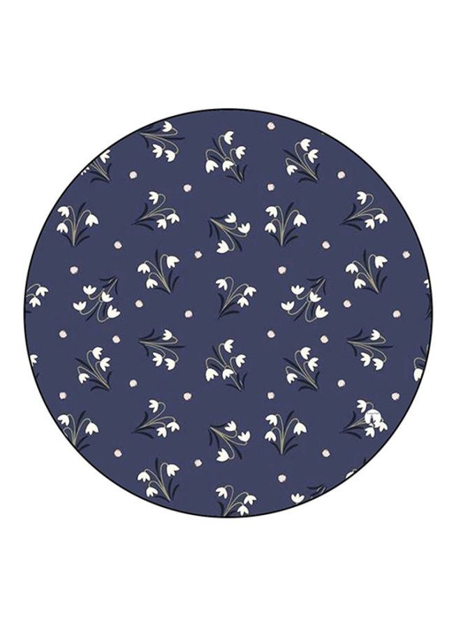 بي بي لوحة ماوس دائرية مُزينة بطبعة ورود أرجواني/رمادي/أبيض