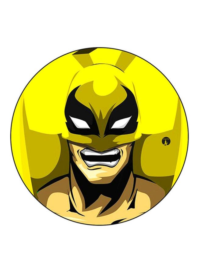 BP Iron Fist Printed Round Mousepad Yellow/Black/Beige