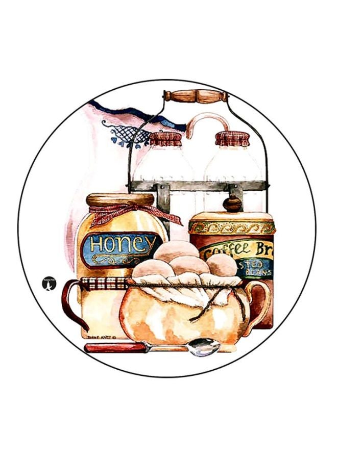 BP Food Printed Round Mousepad Multicolour