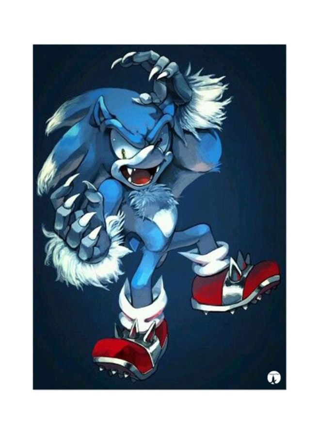 BP The Video Game Sonic Printed Rectangular Mousepad Blue/White/Red