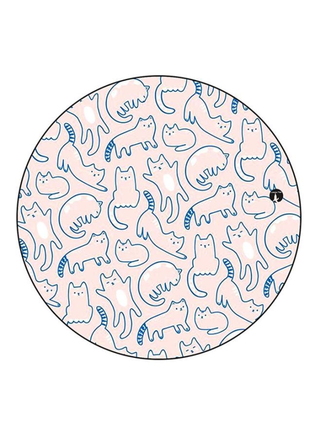 BP Printed Round Mousepad Beige/Blue